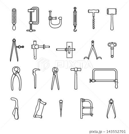 Collection of 21 distinctive everyday tools Collection of 21 distinctive everyday tools 143552701