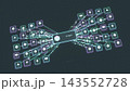 AI agent flow connections workflow data bg 3d render 143552728