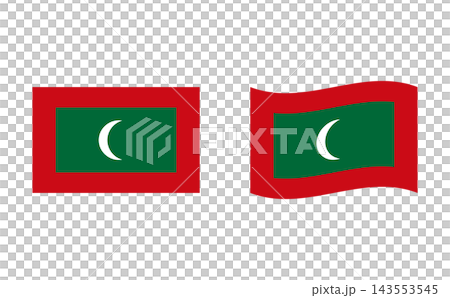 A set of illustrations of the Maldives flag. 143553545