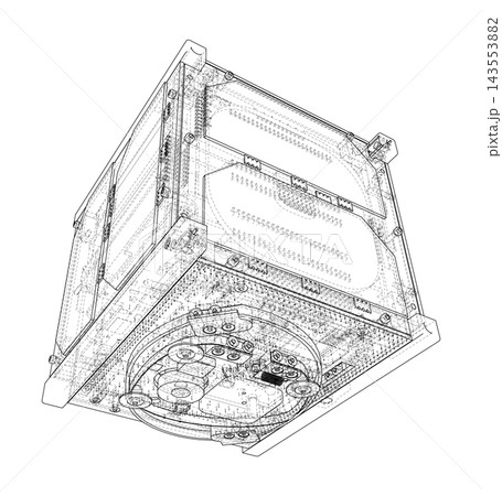 technical blueprint of a mechanical device. Vector technical blueprint of a mechanical device. Vector 143553882