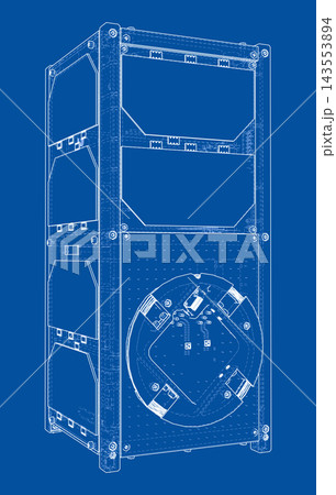 blueprint of modular storage unit. Vector 143553894