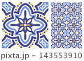 Mediterranean Azulejo Mosaic Tile Seamless Pattern And Sample 143553910