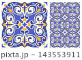 Mediterranean Azulejo Mosaic Tile Seamless Pattern And Sample 143553911