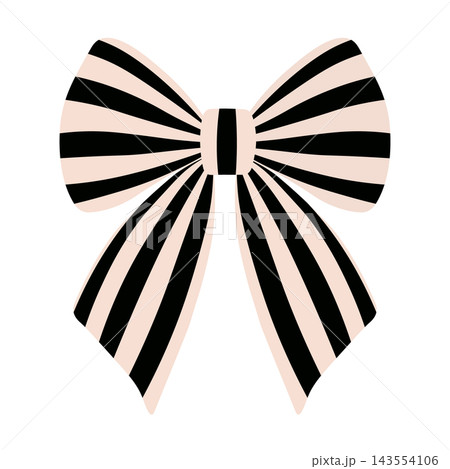 Black and cream striped bow, isolated on transparent background. Cute coquette bow. Elegant Halloween decoration. PNG. Vector Black and cream striped bow, isolated on transparent background. Cute coquette bow. Elegant Halloween decoration. PNG. Vector 143554106