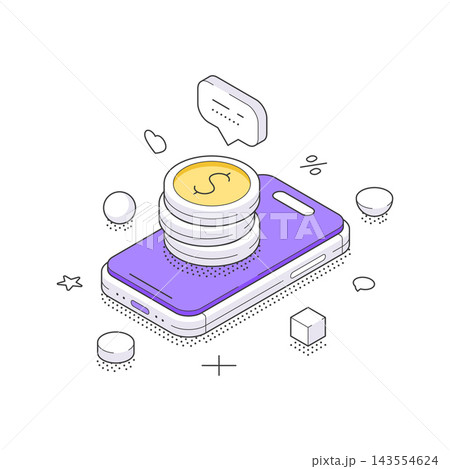 Mobile Payment And Digital Money Transfer Service Isometric Vector Illustration For Finance App Mobile Payment And Digital Money Transfer Service Isometric Vector Illustration For Finance App 143554624