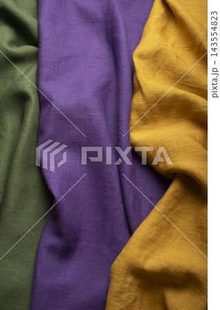 Curry Yellow Olive Green Purple Linen Fabric Swatches Curry Yellow Olive Green Purple Linen Fabric Swatches 143554823
