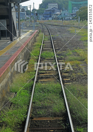 田舎の駅 線路 JR津山線津山駅 田舎の駅 線路 JR津山線津山駅 143555872
