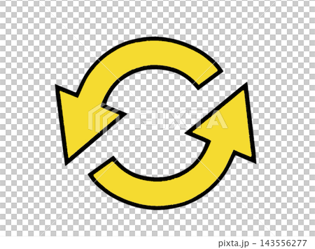 A yellow arrow icon (illustration) representing rotation. A yellow arrow icon (illustration) representing rotation. 143556277