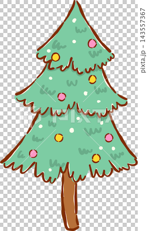 Hand drawn Christmas Tree Illustration 143557367