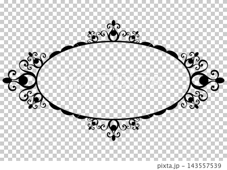 An elegant antique-style decoration and a horizontal oval frame for weddings, featuring a classic arabesque pattern. An elegant antique-style decoration and a horizontal oval frame for weddings, featuring a classic arabesque pattern. 143557539