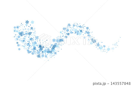 Christmas background. Abstract shining blue snowflake falling on white background 143557848