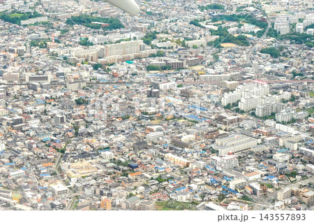 大阪伊丹空港離陸後、JR西宮駅、芦屋浜上空(2026年9月撮影) 大阪伊丹空港離陸後、JR西宮駅、芦屋浜上空(2026年9月撮影) 143557893