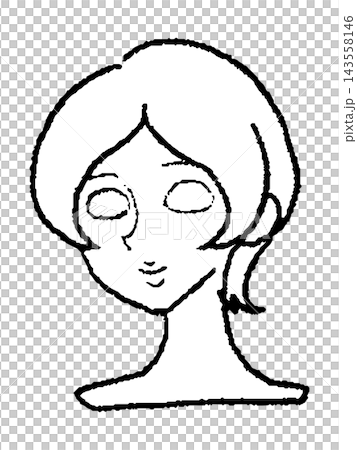首から上のマネキンの線画 首から上のマネキンの線画 143558146