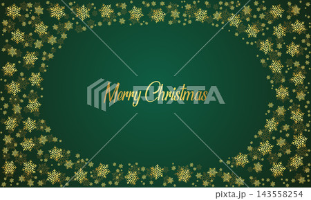 Holiday christmas decorative snowflakes banner design. Merry christmas festival green snowflakes flowing background design vector 143558254