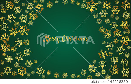 Holiday christmas decorative snowflakes banner design. Merry christmas festival green snowflakes flowing background design vector Holiday christmas decorative snowflakes banner design. Merry christmas festival green snowflakes flowing background design vector 143558280