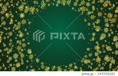 Holiday christmas decorative snowflakes banner design. Merry christmas festival green snowflakes flowing background design vector 143558281