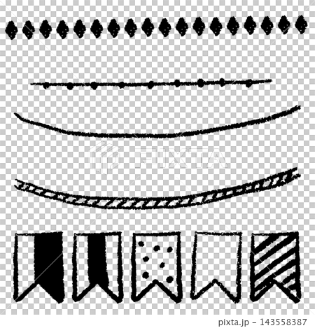 Simple hand-drawn lines and material set Simple hand-drawn lines and material set 143558387