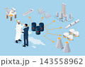 Global Oil Industry and Petroleum Supply Chain Isometric Illustration 143558962