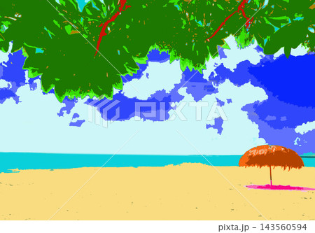 南国の浜辺、海と空と砂浜 南国の浜辺、海と空と砂浜 143560594