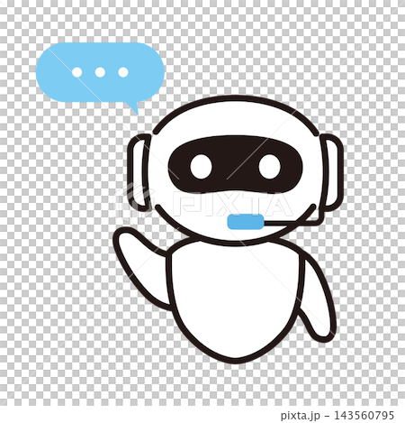 AI operator customer support wearing a headset 143560795