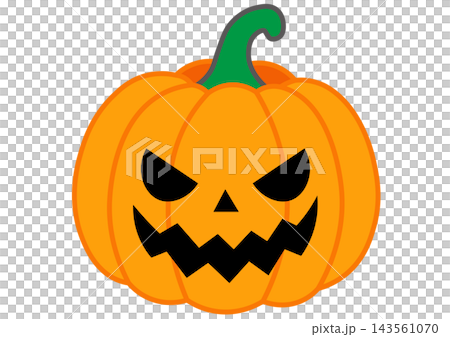 Scary-faced Halloween pumpkin 143561070