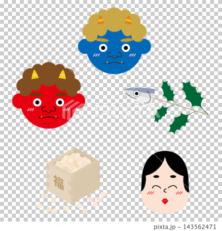 節分のアイコン イラスト 節分のアイコン イラスト 143562471