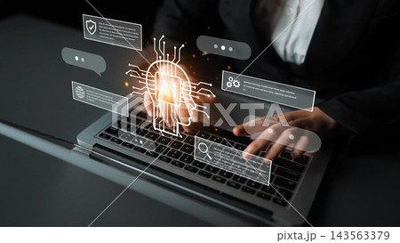 Business Professional Using Laptop with Digital Security Interface Featuring Fingerprint Authentication and Data Protection Concepts Gluon Business Professional Using Laptop with Digital Security Interface Featuring Fingerprint Authentication and Data Protection Concepts Gluon 143563379