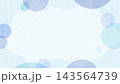 ブルーの水彩とドットで描いた円形の抽象フレーム背景 16:9 143564739