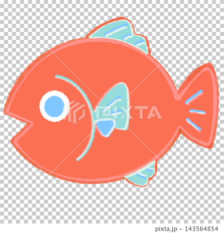 赤い魚シンプルイラスト 赤い魚シンプルイラスト 143564854