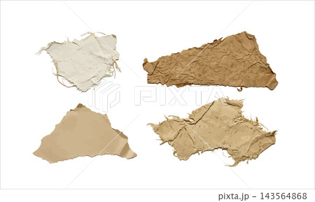 Abstract Beige Torn Paper Texture Strips Collection with Natural Brush Strokes for Scrapbooking and Neutral Taupe Polka Dot Decorative Strip with Cream White Spots for Minimalist Scrapbooking and Stat 143564868