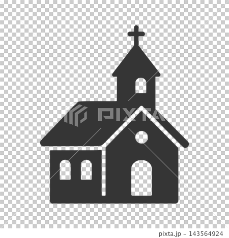 Simple church silhouette icon Simple church silhouette icon 143564924