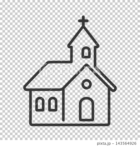 Simple church line icon Simple church line icon 143564926