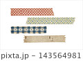 Abstract Blue Geometric Line and Soft Sage Wave Pattern Strips for Modern Minimalist Scrapbook and Decorative Floral Pattern Strips with Delicate Botanical Flowers and Leaves for Scrapbooking 143564981