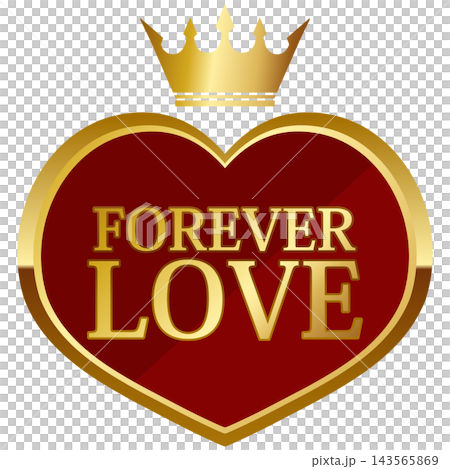 A luxurious heart-shaped emblem of eternal love in red and gold. A luxurious heart-shaped emblem of eternal love in red and gold. 143565869