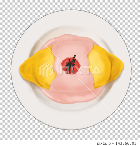 Illustration of omelet rice with mentaiko sauce Illustration of omelet rice with mentaiko sauce 143566503