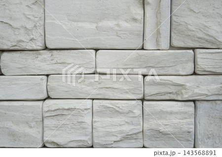 Bright White Stacked Stone Tile Block Wall Texture Background Bright White Stacked Stone Tile Block Wall Texture Background 143568891