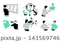 Recruitment set flat concepts. People searching resume for job vacancy, selecting candidate cv, interviewing applicants, getting offer and hiring, employment and human resource. Vector illustrations. 143569746