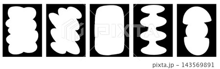 Photo frame with abstract organic figure border and geometric shape. Bold photo frames in black and white for vertical banner. A vector set of funky doodle kid elements for playful promotion and sale Photo frame with abstract organic figure border and geometric shape. Bold photo frames in black and white for vertical banner. A vector set of funky doodle kid elements for playful promotion and sale 143569891