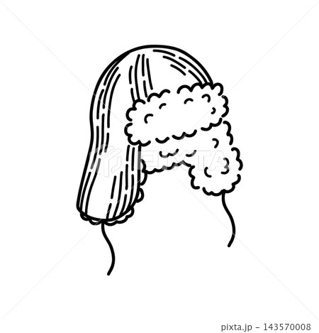 A simple black and white line art illustration of a traditional winter ushanka hat with fur trim, isolated on a white background. Perfect for winter fashion and cold weather designs A simple black and white line art illustration of a traditional winter ushanka hat with fur trim, isolated on a white background. Perfect for winter fashion and cold weather designs 143570008