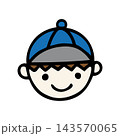 帽子をかぶった男の子の手描きアイコンイラスト 143570065
