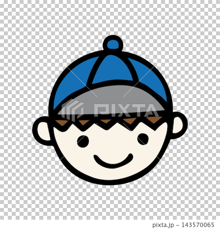 手繪圖示插圖，描繪了一個戴著帽子的男孩。 143570065
