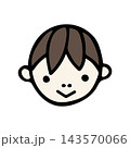 前髪長めの男の子の手描きアイコンイラスト 143570066