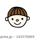 男の子の顔のシンプルな手描きアイコンイラスト 143570069