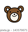 かわいいクマの手描きアイコンイラスト 143570071