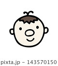 鼻が特徴的な男の子の手描きアイコンイラスト 143570150