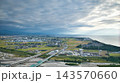 秋空の午後、日本の富山県黒部川扇状地 143570660