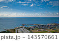秋空の午後、日本の富山県黒部川扇状地 143570661