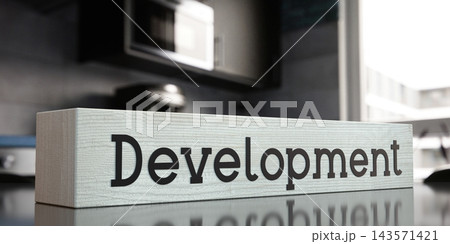Development - word on wooden block - 3D illustration Development - word on wooden block - 3D illustration 143571421