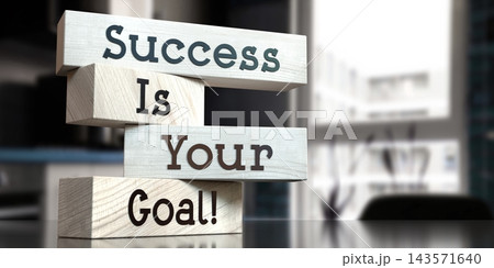 Success, is, your, goal - words on wooden blocks - 3D illustration Success, is, your, goal - words on wooden blocks - 3D illustration 143571640