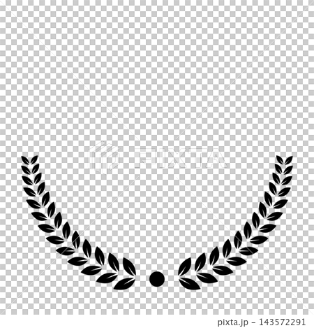 Illustration of a decorative laurel wreath in a circular frame Illustration of a decorative laurel wreath in a circular frame 143572291